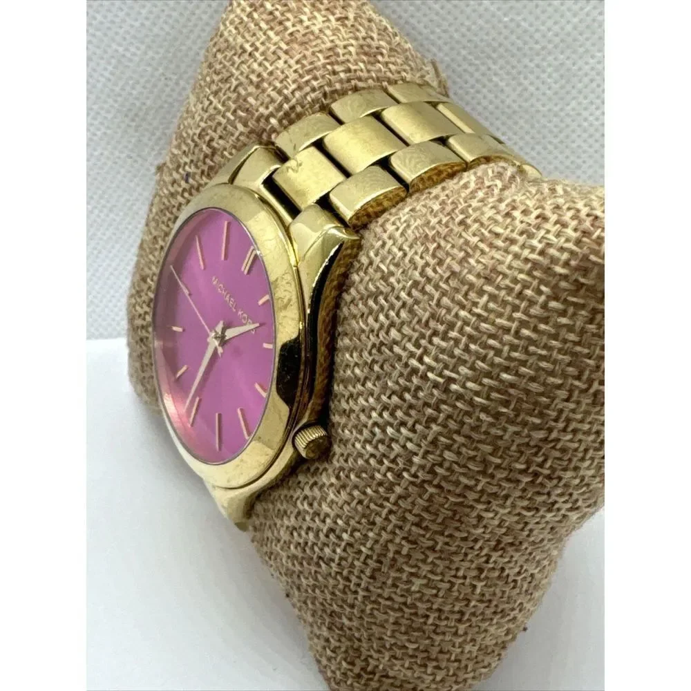 Michael Kors Slim Runway MK3264 Women Analog Pink Dial Quartz Wrist Watch JNA447